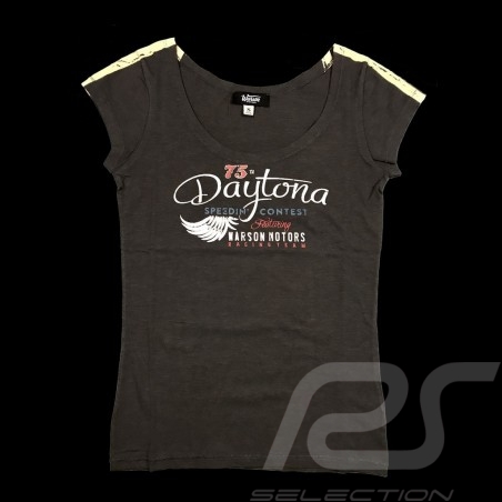 T-shirt Daytona Style Vintage Gris anthracite Carbon grey Carbon grey femme women damen