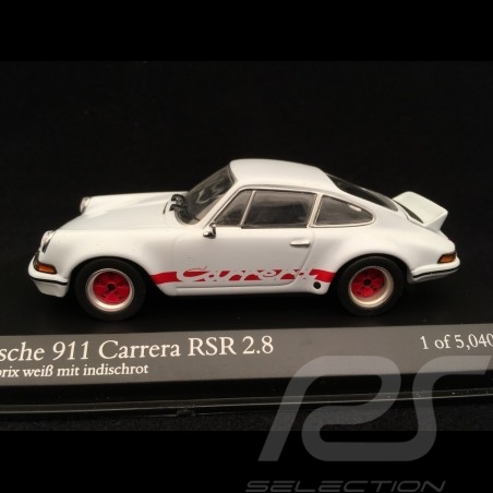 Porsche 911 2.8 Carrera RSR 1973 blanc white weiß Grand Prix bandes rouges 1/43 Minichamps 430736900