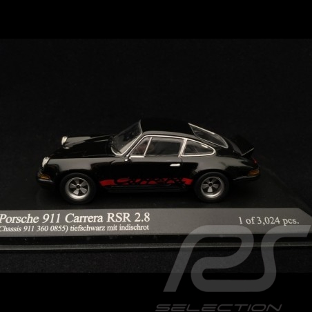 Porsche 911 2.8 Carrera RSR 1973 noir bandes rouges 1/43 Minichamps 430736901