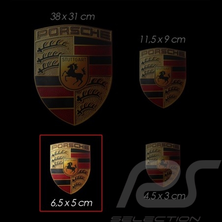 Porsche Autocollant  Crest sticker Wappen-Aufkleber 6.5 x 5 cm WAP013002