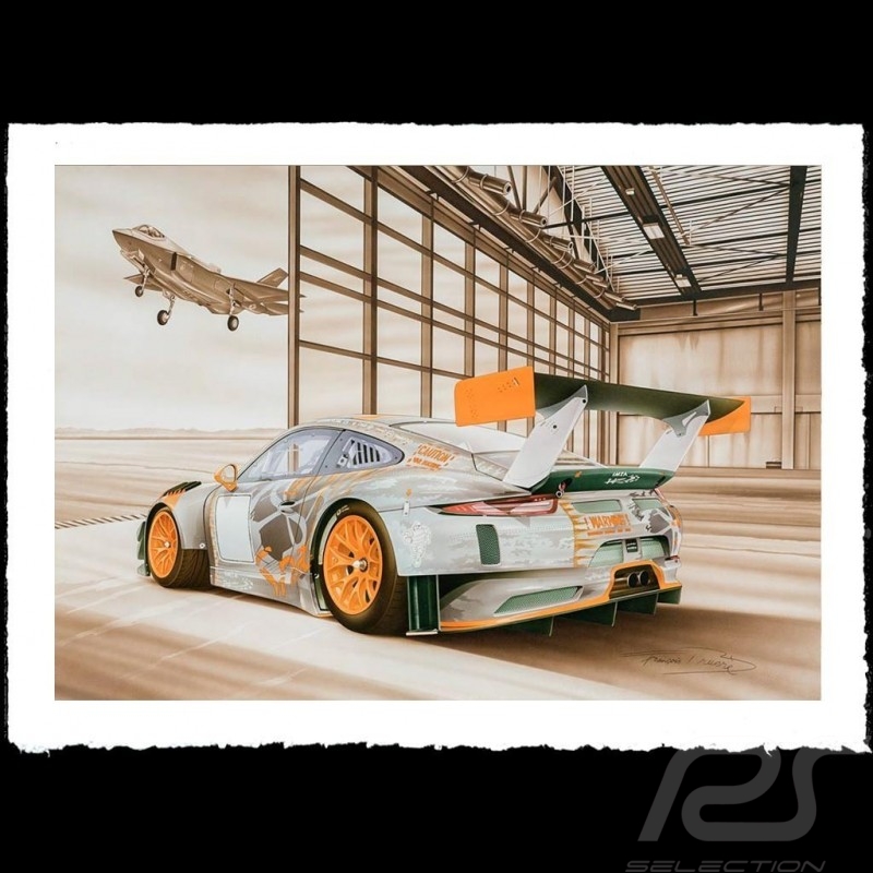Porsche Poster 911 type 991 GT3 RSR War machine François Bruère - VA150