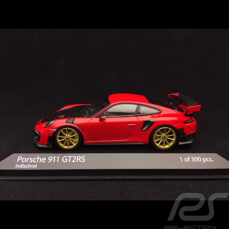 Porsche 911 GT2 RS type 991 rouge indien guards red indischrot / carbone carbon kohlenstoff 1/43 Minichamps 410067227