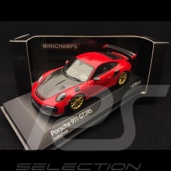 Porsche 911 GT2 RS type 991 rouge indien guards red indischrot / carbone carbon kohlenstoff 1/43 Minichamps 410067227