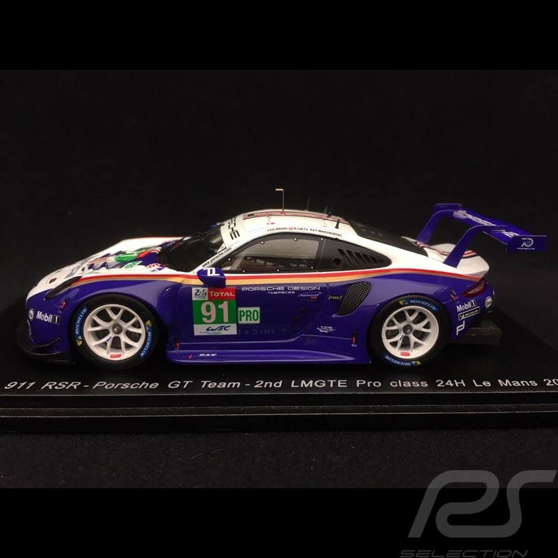 Porsche 911 RSR type 991 24h du Mans 2018 n° 91 Style Rothmans 70 ans Porsche 1/43 Spark S7032