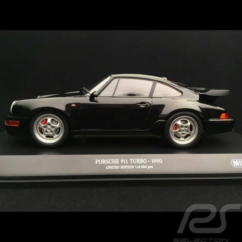 Porsche 911 type 964 Turbo 1990 glänzend schwarz 1/18 Minichamps 155069104