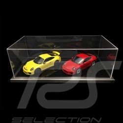 Vitrine display showcase 1/12 pour miniature Porsche base noire / entourage alu qualité premium