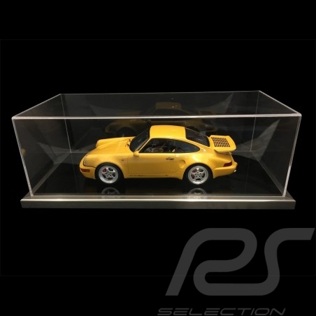 Vitrine display showcase 1/12 pour miniature Porsche base noire / entourage alu qualité premium