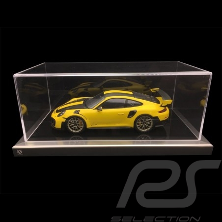 Vitrine dispaly showcase 1/18 pour miniature Porsche base noire / entourage alu qualité premium