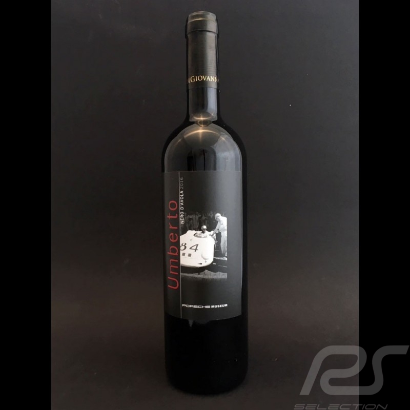 Bouteille de vin rouge Umberto Porsche Museum Terre Sicilienne Nero d'Avola 2016 Wine bottle wein flasche
