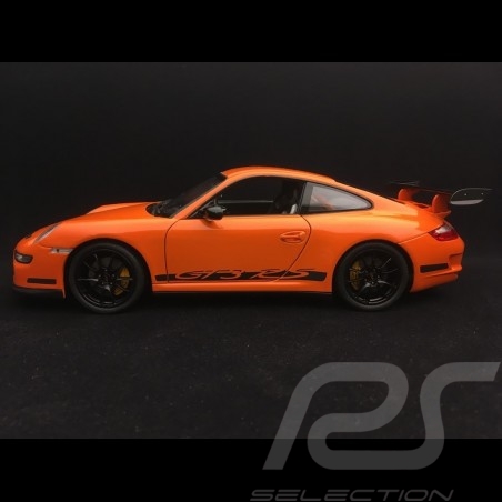Porsche 911 GT3 RS 997 phase II orange / black stripes 2007 1/18 Welly 18015