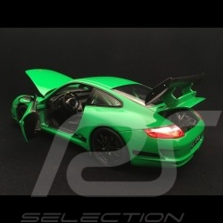 Porsche 911 GT3 RS 997 phase II verte / bandes noires green / black stripes grün / schwarzen streifen 2007 1/18 Welly 18015