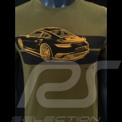 Porsche T-shirt 911 Turbo S khaki grün Porsche Design WAP930K0SR - Unisex