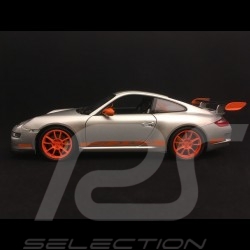 Porsche 911 GT3 RS 997 phase II grey / oranges strips 2007 1/18 Welly 18015