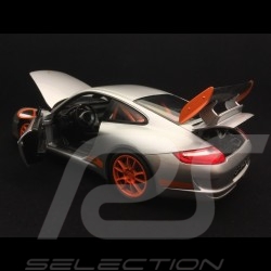 Porsche 911 GT3 RS 997 phase II graü / orange streifen 2007 1/18 Welly 18015