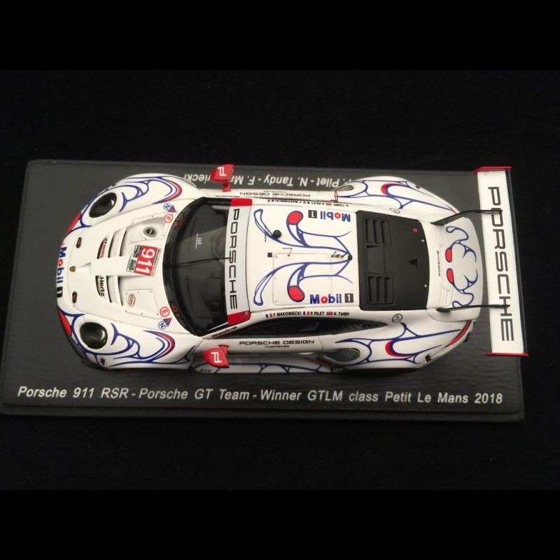 Porsche 911 GT3 RSR 991 Winner class GTLM Petit Le Mans 2018 1/43 Spark ...