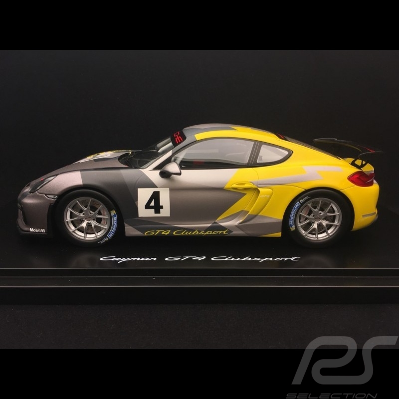 Porsche Cayman GT4 Clubsport 2016 grau / gelb 1:18 Spark WAP0219010G Porsche Cayman GT4 Clubsport 2016 grau / gelb 1:18 Spark WAP0219010G