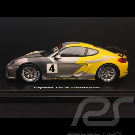 Porsche Cayman GT4 Clubsport 2016 grau / gelb 1:18 Spark WAP0219010G