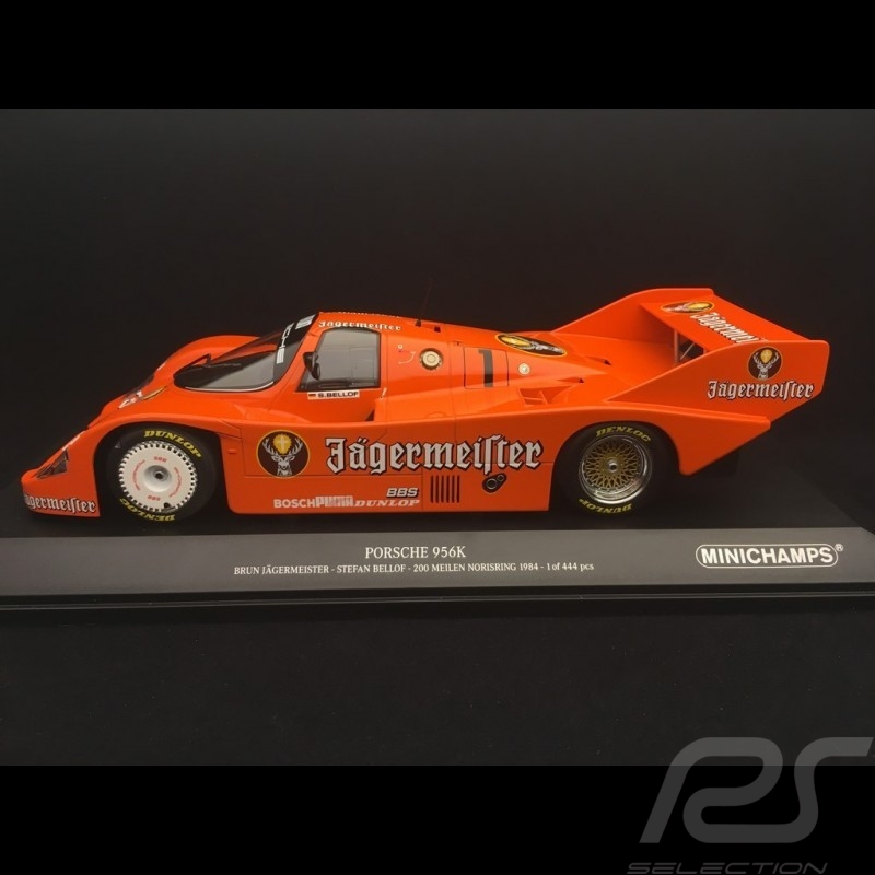 Porsche 956 K Jägermeister Brun n° 1 Stefan Bellof 200 miles Norisring 1984  1/18 Minichamps 153846601