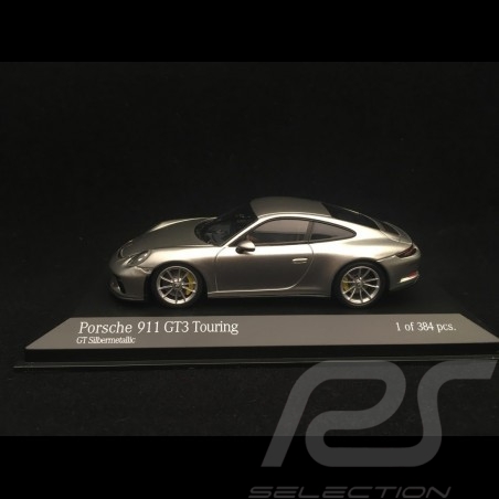 Porsche 911 GT3 Touring 991 ph II silver grey 2018 1/43 Minichamps 410067422