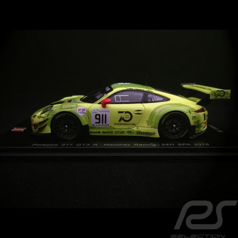 Porsche 911 typ 991 GT3 n° 911 Manthey  24h Spa 2018 1/43 Spark SB215 Porsche 911 typ 991 GT3 n° 911 Manthey  24h Spa 2018 1/43 Spark SB215