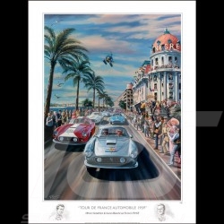 Tour de France Auto 1959 Original Zeichnung von Benjamin Freudenthal