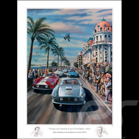 Tour de France Auto 1959 Original Zeichnung von Benjamin Freudenthal