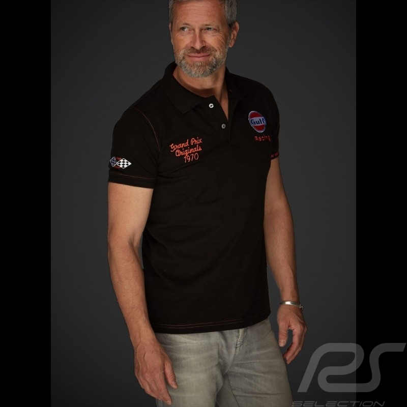 Gulf Racing Laguna Seca Corkscrew Polo black / orange - men