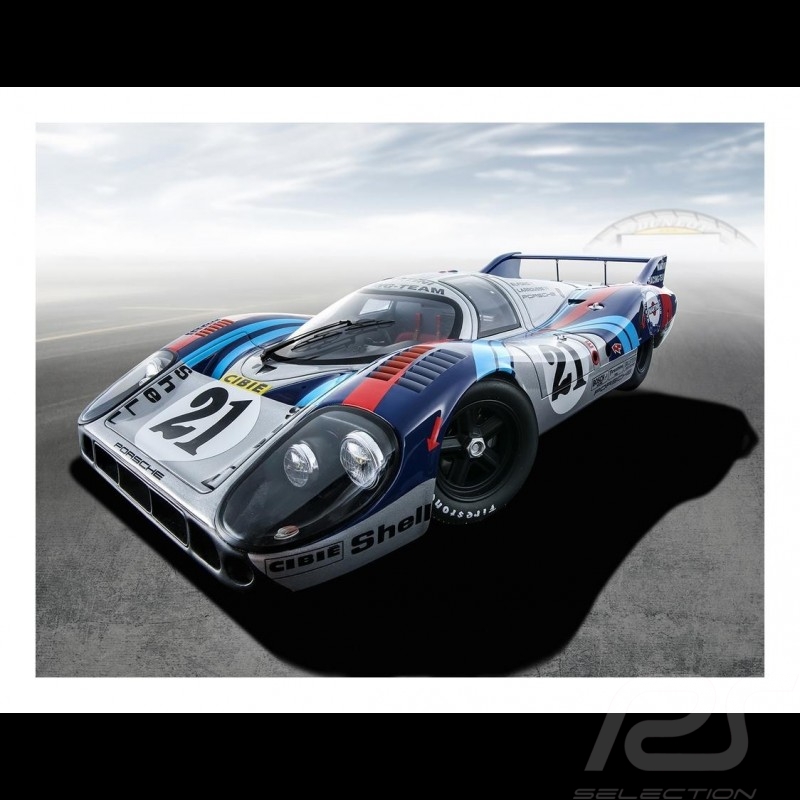 Porsche 917L n° 17 Gulf plakat 29.7cm x 42cm
