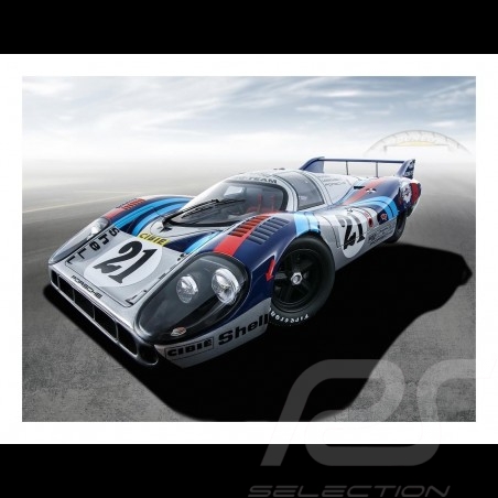 Poster Plakat Porsche 917L n° 17 Gulf  29.7cm x 42cm