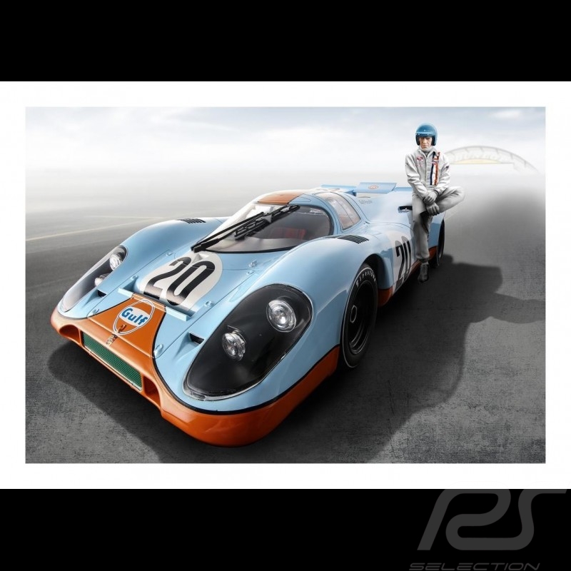 Porsche 917 n° 20 Gulf with Steve McQueen poster 83.8cm x 59cm