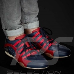 Chaussure Sport sneaker / basket Style pilote Bleu marine / rouge Shoes Schuhe navy blue marineblau homme men herren