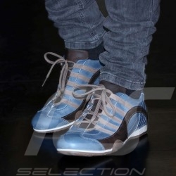 Sneaker / basket shoes Style race driver Pacific blue / brown - men