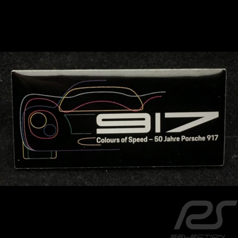 Porsche Button 50 Jahre Porsche 917 - Colours of Speed - schwarz mit abbildung