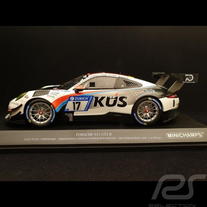 Porsche 911 type 991 GT3 R n° 17 Team KÜS 24h Nürburgring 1/18 Minichamps 153186917
