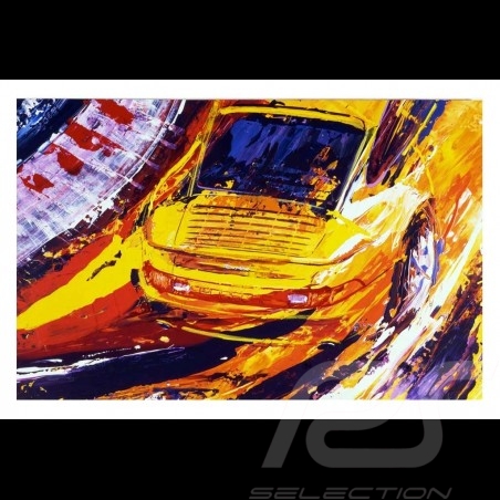 Porsche  911 Turbo yellow Reproduction of an Uli Hack original painting