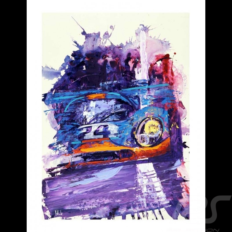 Porsche 917 Gulf JWA 24h Le Mans 1970 & 1971 Reproduction d'une peinture originale de Uli Hack