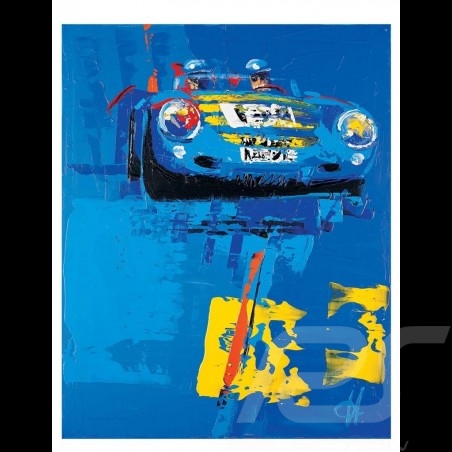 Porsche 550 spyder blue Mille Miglia 2003 Reproduktion eines Originalgemäldes von Uli Hack
