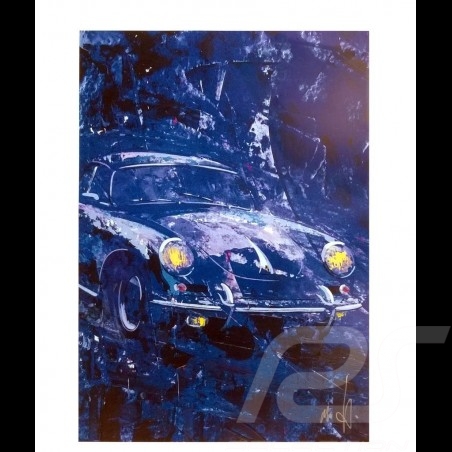 Porsche 356 State of Art Belgien Blau Reproduktion eines Originalgemäldes von Uli Hack