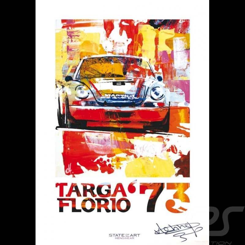 Porsche 911 Carrera RSR Targa Florio 1973 signature Reproduktion eines Originalgemäldes von Uli Hack
