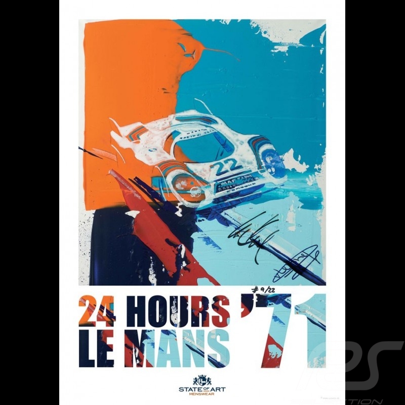 Porsche 917 n° 22 Martini 24h Le Mans 1971 signature Reproduktion eines Originalgemäldes von Uli Hack