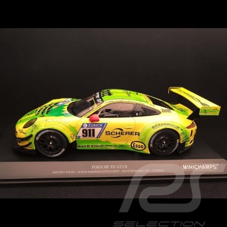 Porsche 911 typ 991 GT3 R Nürburgring 2017 n° 911 Manthey racing 1/18 Minichamps 155176911