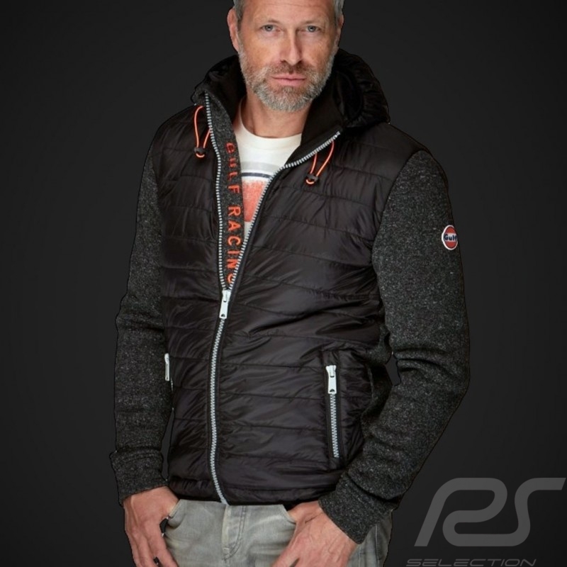 Gulf  Bi-Material Hoodie Kapuzenjacke Motorsport Edition Schwarz - Herren