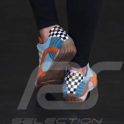 Sneaker / basket shoes style race driver Gulf blue - women