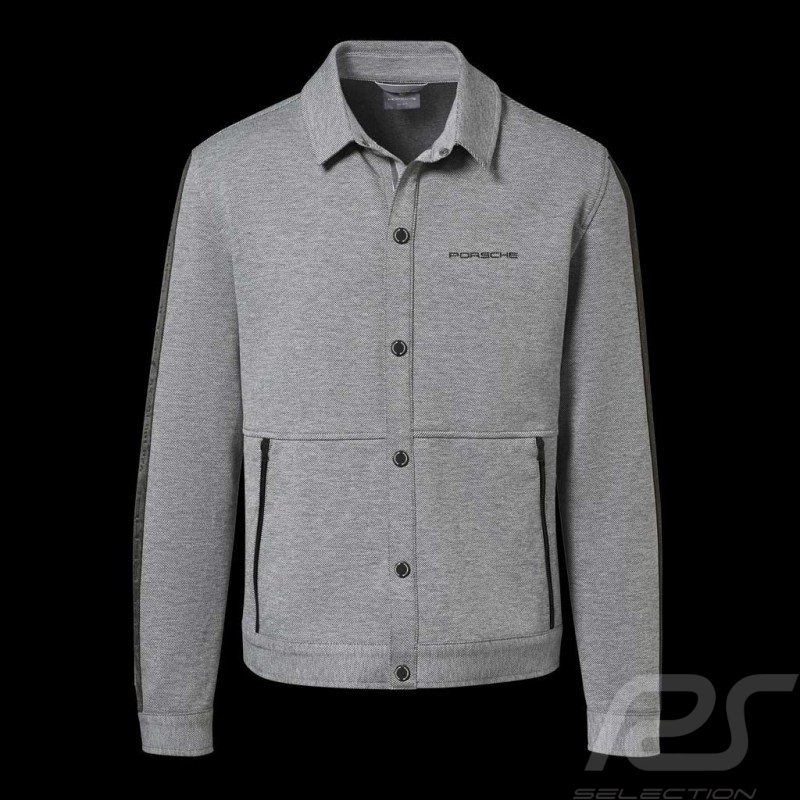 Porsche Jacke 928 Collection Sweatjacke mit Hemdkragen Graumeliert Porsche WAP424KHTP - Herren