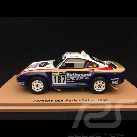 Porsche 959 n° 187 Rothmans Paris - Dakar 1986 1/43 Spark S7816