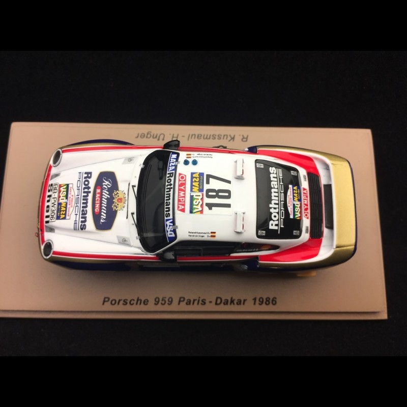Porsche 959 n° 187 Rothmans Paris - Dakar 1986 1/43 Spark S7816