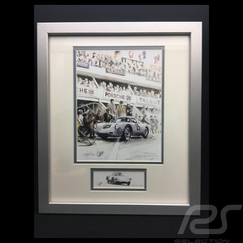 Porsche 550 A RS n° 25 24h du Mans 1958 cadre bois alu wood frame Aluminium Rahmen Uli Ehret 