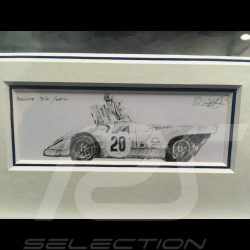 Porsche 917 K Gulf n° 20 Mc Queen Le Mans 1970 cadre bois alu wood frame Aluminium Rahmen Uli Ehret 