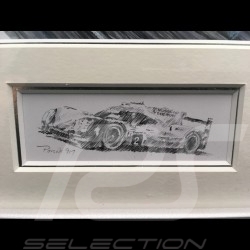 Porsche 917 K Sieger Le Mans 1970 n° 23 Aluminium Rahmen mit Schwarz-Weiß Skizze Limitierte Auflage Uli Ehret - 105