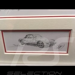 Porsche 911 914 6 cylinders orange wood frame aluminum with black and white sketch Limited edition Uli Ehret - 247